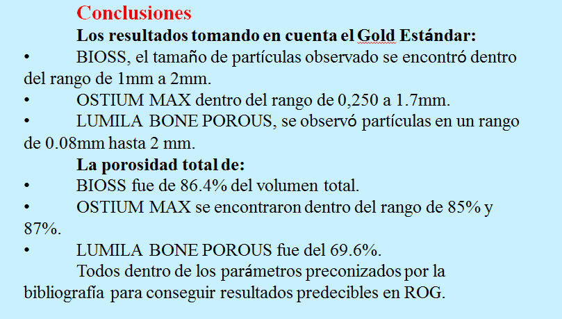 Conclusion estudio porosidad